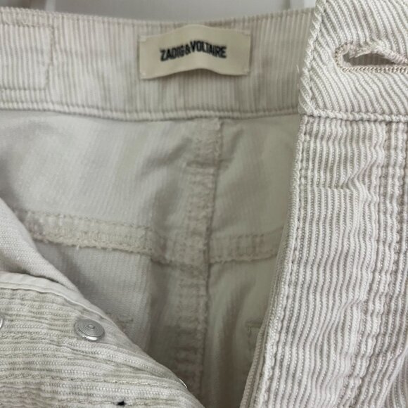 Zadig and Voltaire corduroy off white pants, Size XS. - Picture 3 of 7